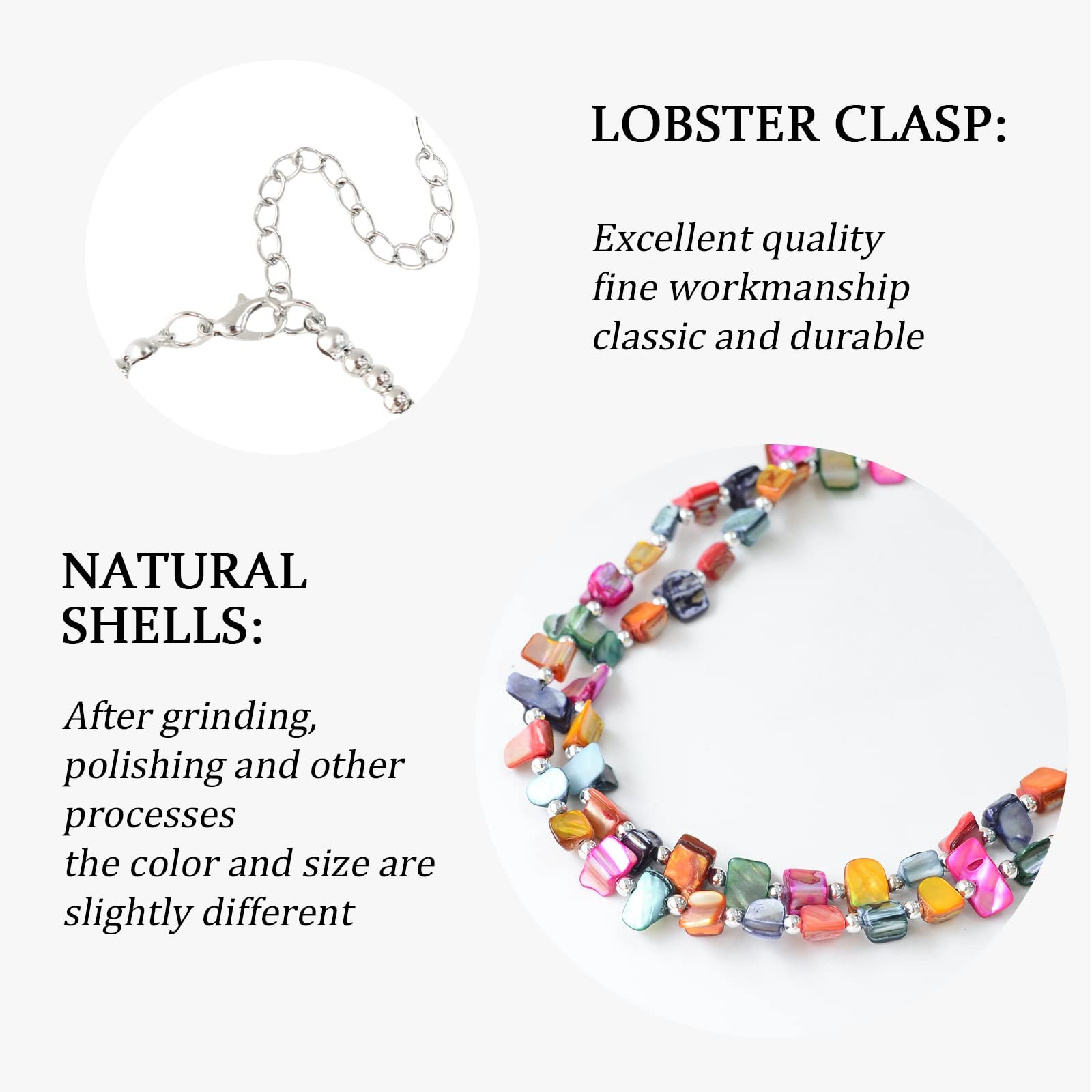 Boho Layered Shell Beaded Necklaces Handmade Colo… - image 4