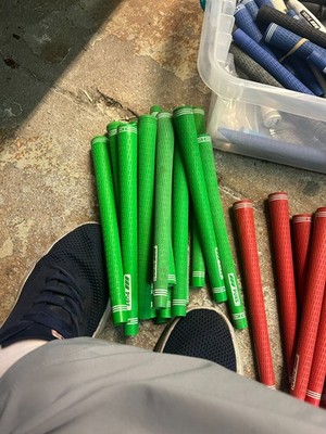 (65 ) PURE Pro Standard Size Grip set - Black / blue / red  - Used Saved grips
