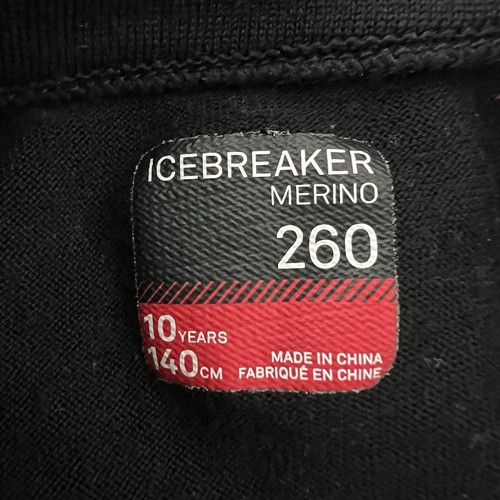 Icebreaker Youth Kids Black merino 260 Black Quarter-Zip Pullover Size 10 Years - Picture 6 of 6