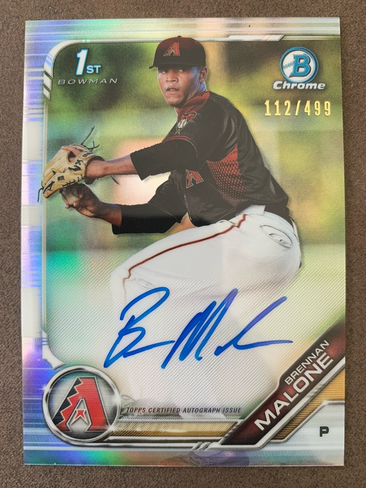 2019 Bowman Draft Chrome Brennan Malone 1st Autograph REFRACTOR AUTO /499