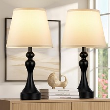 Aooshine Table Lamps for Living Room, Large Metal Bedside Lamp for Bedroom with