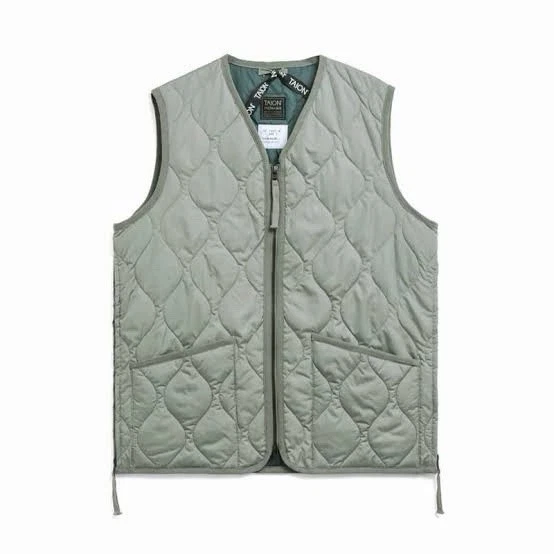 Taion Military V-Neck Zip Down Vest Dark Sage Green Large / XL image 3
