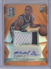 2014 Panini Spectra Rookie Jersey Orange Prizm 8/25 Markel Brown #132 Auto 0o9