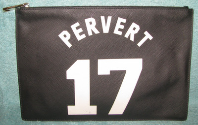 Givenchy Black Leather Pervert 17 Bag Clutch Logo from Capsule Collection 11 1/4