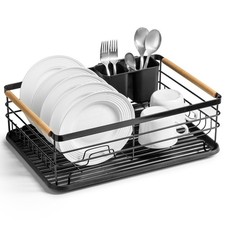 Scolapiatti Sgocciolatoio Portapiatti nero 42,5x29,5x19 cm cucina