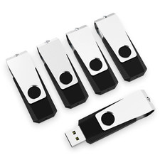 5 Pack 64GB USB Flash Drive Memory Stick Fold Storage USB 2.0 Thumb Drive Swivel