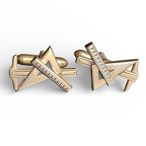 Swank Draftsman Cufflinks T Square Triangle Rule Gold Tone Drafting Tools