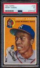 1954 Topps #128 Hank Aaron RC PSA 3 CENTERED