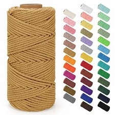 Macrame Cord 4mm x 109Yards 328Feet , Natural 0.16 in x 109 yd Light Tan