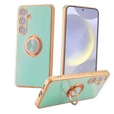 Case with 360° Rotatable Ring Holder for Samsung Galaxy S25 Plus Pale Blue