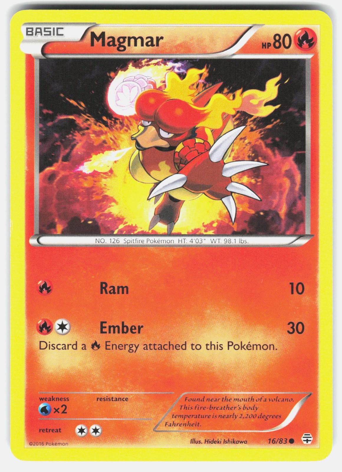 Magmar 16/83 Common Generations Pokemon Lightly Played