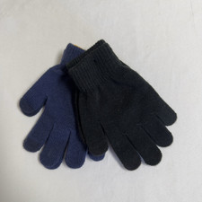 Cat  Jack Tech Touch Kids Knit Stretch Gloves 2 Pairs One Size Black Navy