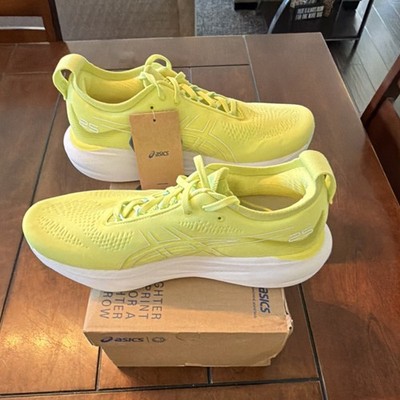 ASICS GEL-NIMBUS 25 Men's Glow Yellow White Running Shoes Mesh Breathable US 11