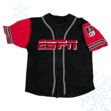 Vintage 90s ESPN Walt Disney Wide World of Sports Baseball Jersey XL Black Red