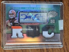 2007 Topps Triple Threads - Brady Quinn Auto Patch Emerald /69 (AU, MEM, RC)
