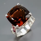 Jewellery 12 ct Natural Cognac Quartz Ring 925 Sterling Silver Size 7.5 /R441997