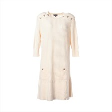 Chanel 18 years Cotton Dress 42 Ladies' Ivory P59258K07778 Anchor button There