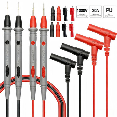 2Sets For Fluke Meter Electrical Alligator Clip Probes 20A Multimeter Test Leads