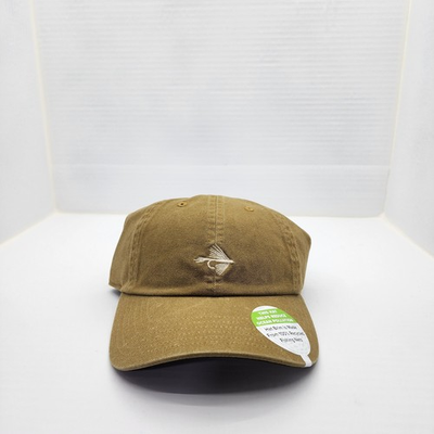 #ad Orvis Men#x27;s Low Crown Adjustable Embroidered Fly Waxed Cotton Ball Cap One Size $25.00