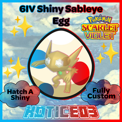 Sableye   SHINY 6IV EGG   Pokemon Scarlet & Violet   TEAL MASK DLC  