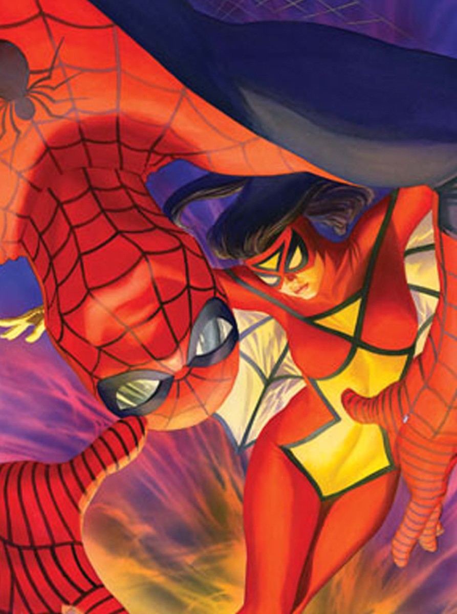 Spider-Man Spider-Woman Lithograph Painted by Artist Alex Ross