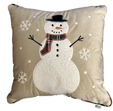 Christmas Mister Snowman Reversible Decor Pillow 16 X 16 Multicolor