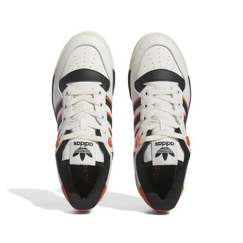 Zapatos para hombre Adidas Originales Rivalry 86 bajos (blanco/negro/naranja semi imp) IE7140 - Imagen 3 de 5