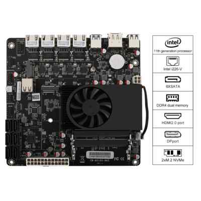 N6005/N5105 NAS Motherboard 4x Intel i226-V 2.5G Nics Dual M.2 NVMe Six SATA3.0