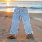 Womens Urban Outfitters BDG Crop Flare Jeans Distressed Raw Hem Size 31 Waist 30 — photo 2