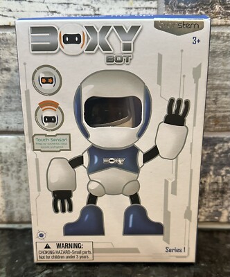 Brainstorm Boxy Bot Series 1 Blue Robot Fully Posable Diecast Touch Sensor