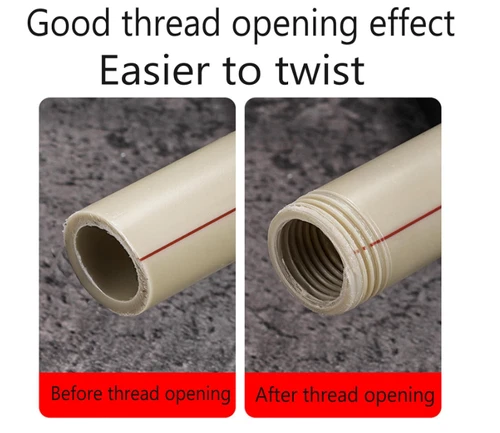 Integrated Pipe Threading Cutting Tool Kit, Drill Compatible PVC Pipe Threader - Picture 9 of 13