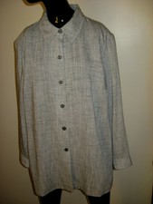 Nwot Elizabeth By Liz Claiborne Size 1x Gray Tweed Metallic Thread Tunic Jacket