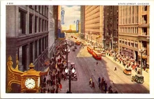 Postcard State Street Loop Retail District Birds Eye Chicago Illinois D20