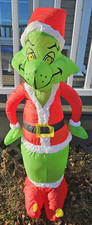 2007 Gemmy The Grinch Who Stole Christmas In Santa Suit 4ft Inflatable Tested