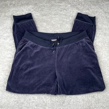 Juicy Couture Velour Jogger Pants Navy Blue Soft Womens XL