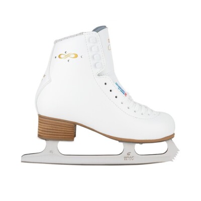 GRAF CAPRICE Figure Skates & M-IV Blades white womens UK 2 M Width