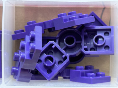 LEGO Parts - Dark Purple Plate, Modified 2 x 6 x 2/3 Bent - No 79846 - QTY 5