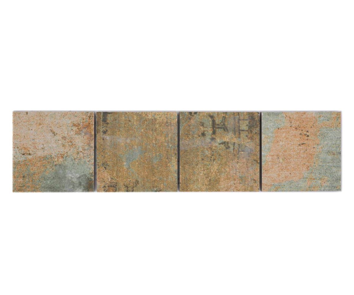Lot De 10 Bordures Mosaïque Vintage En Céramique - Décor Mural Et Sol Brun Sable - Pour Salle De Bain, Cuisine