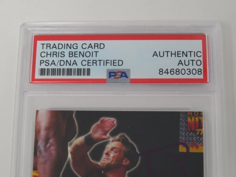 Chris Benoit WWF WWE Signed Autograph Auto 1999 Topps WCW Nitro Card # 48 PSA - Image 4 of 4