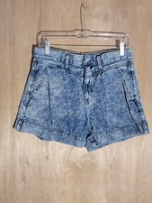 american eagle jean shorts womens size 6 mom slash pockets high rise blue