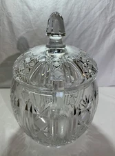 Vintage Cut Crystal LARGE Punch Bowl OR Cookie Jar, Lights with Lid  Watch Video