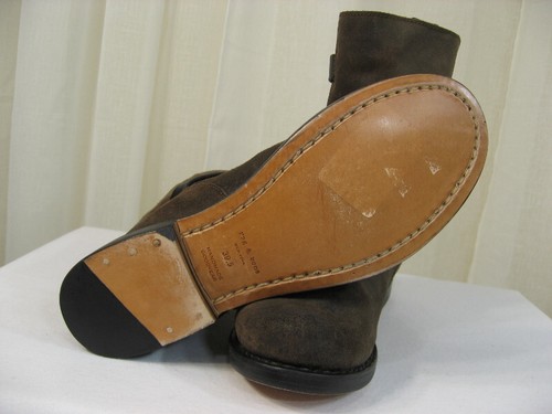 NUEVAS botas de moto de gamuza/cuero negro de gamuza de piel de becerro encerada gris trapo y hueso EU 39.5/US 9.5 - Imagen 14 de 16