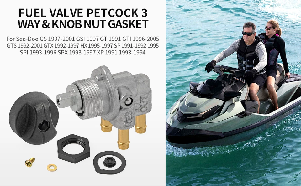 Válvula de combustible Petcock perilla tuerca para Sea Doo GS GSI GSX GTI GTS GTX HX SP SPI SPX XP Foto 2 de 4