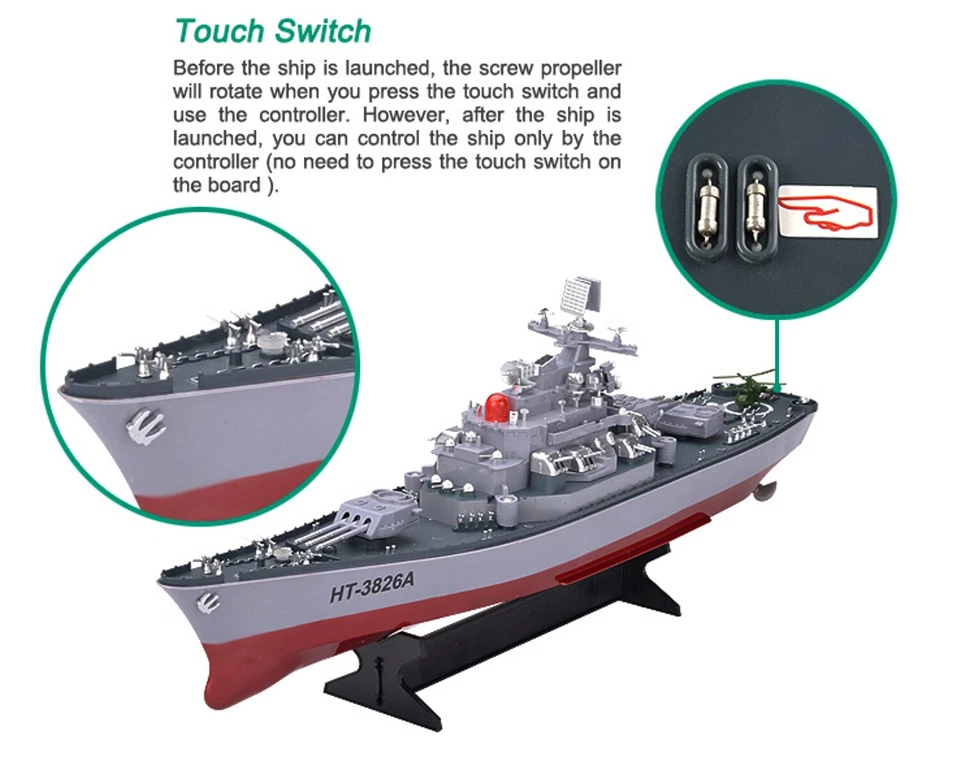 VENDER COMO ESTÁ Acorazado Marina RC Barco Militar 23" Destructor Crucero Buque de Guerra Usado Foto 2 de 4