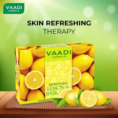 Lemon & Basil Soap | Pack of 3 Bars (2.65 oz each) | Antioxidant, Anti-Aging