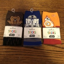 Star Wars Hallmark Crew Socks Childrens M/L 3 Pairs Ages3-6. D