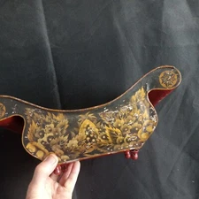 Early 19th Century Tin Toleware Painted planter sleigh  13"