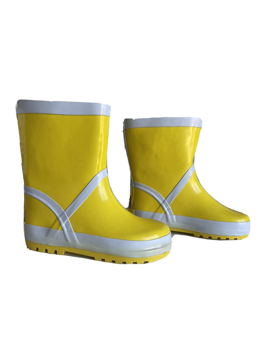 PLAYSHOES Kids Wellies Yellow Kids Rain Boots With Logo EU 27 UK