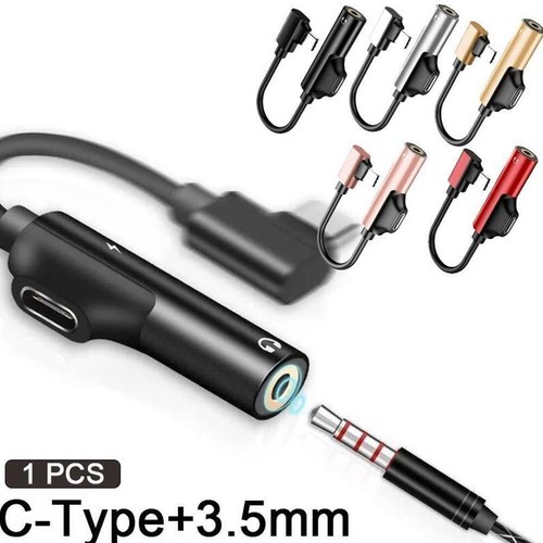 1*USB-C Type-C To 3.5mm Jack AUX Headphone Audio Splitter Charging Adapter V5F5 - Zdjęcie 7 z 17