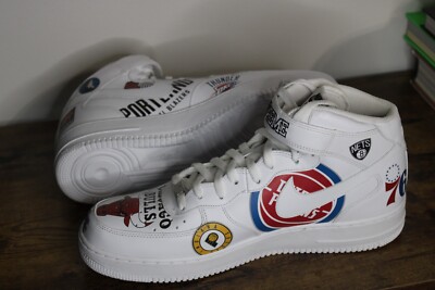 Size 13 - Nike Supreme x NBA x Air Force 1 07 Mid White | eBay
